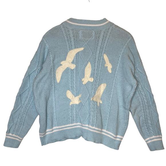 Taylor Swift Light Blue Cable Knit Cardigan - Picture 4 of 5